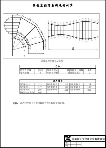 90度弯头下料放样尺寸表