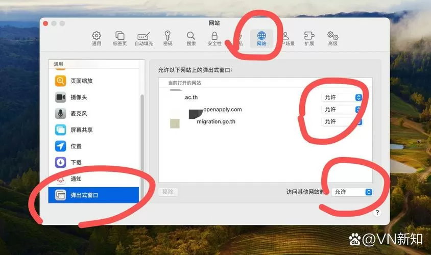 苹果笔记本显示弹出式窗口被阻止