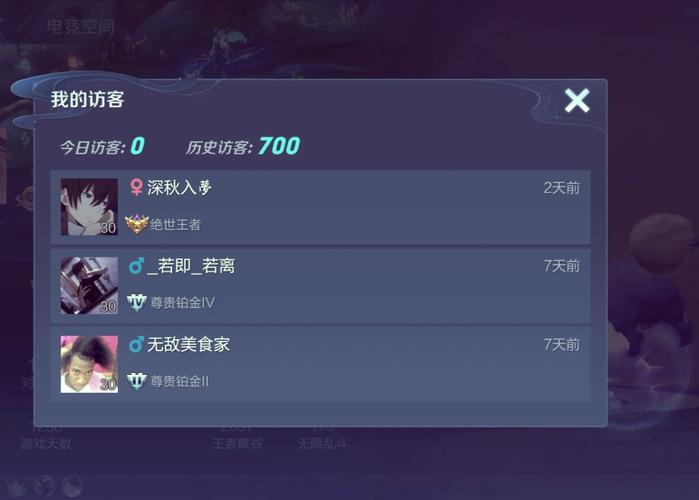 王者荣耀访客记录多久消失