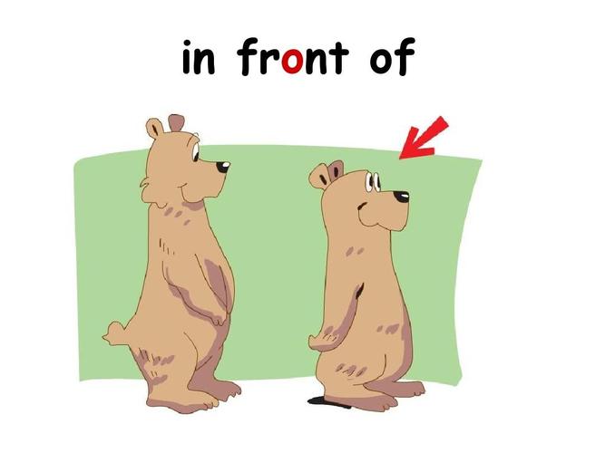 in front of