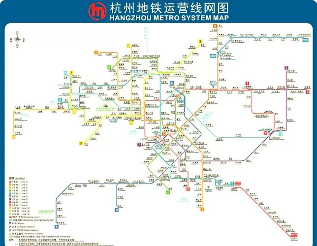 杭州地铁线路图最新版高清版大地图