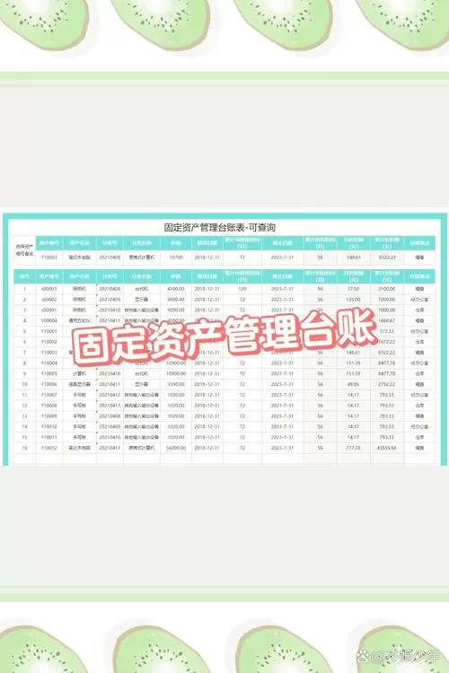 固定资产明细账范本