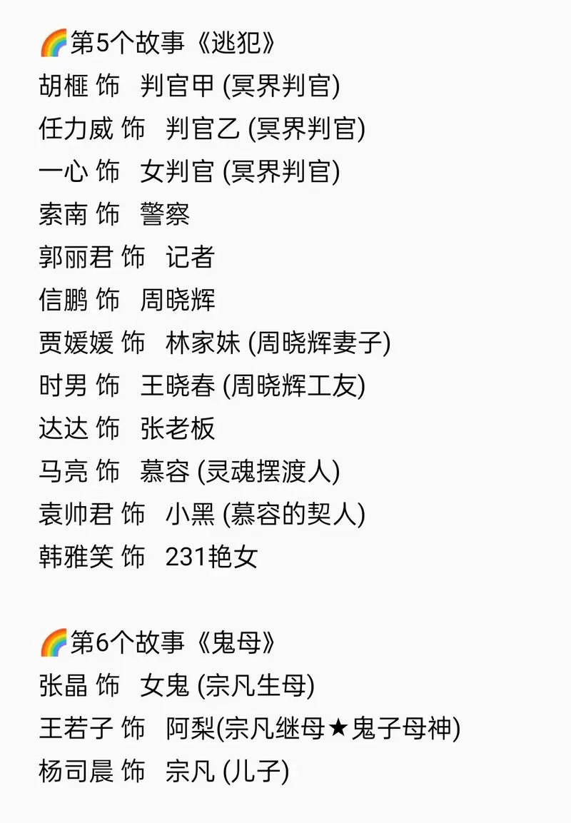 灵魂摆渡2全部演员表