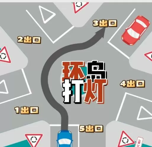 进出环形路口怎样使用灯光