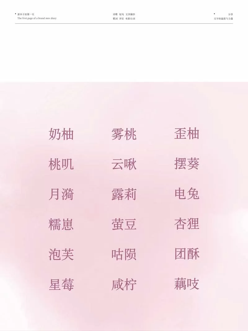 女孩子游戏id超甜