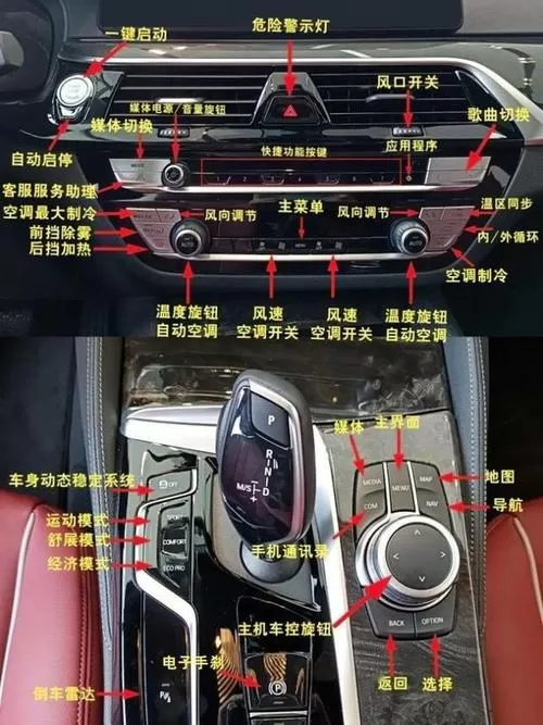 宝马5系按键功能图解