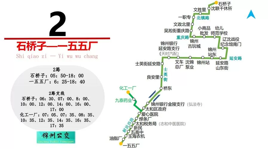 锦州公交车线路一览表