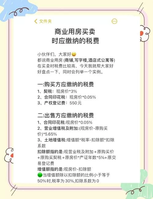 房屋买卖税费计算公式