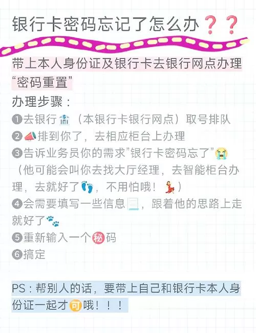 农业银行卡密码忘了怎么办