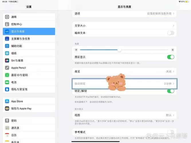 ipad屏幕锁定时间设置调不了截图