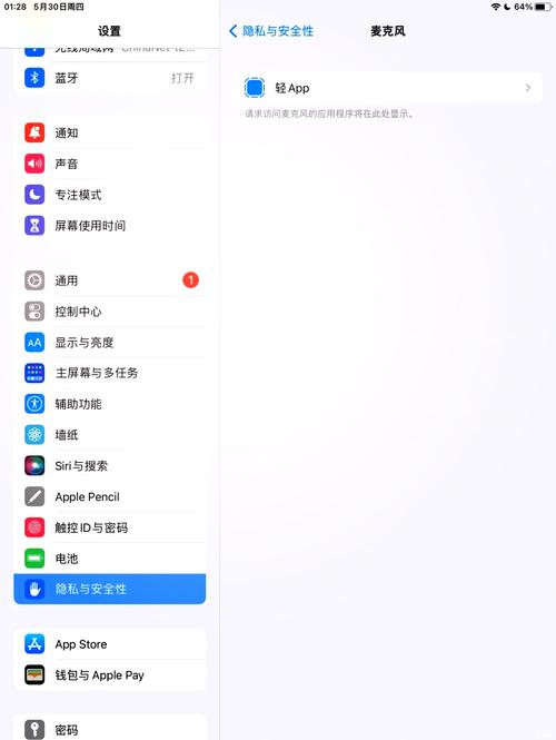 ipad隐私麦克风没选项