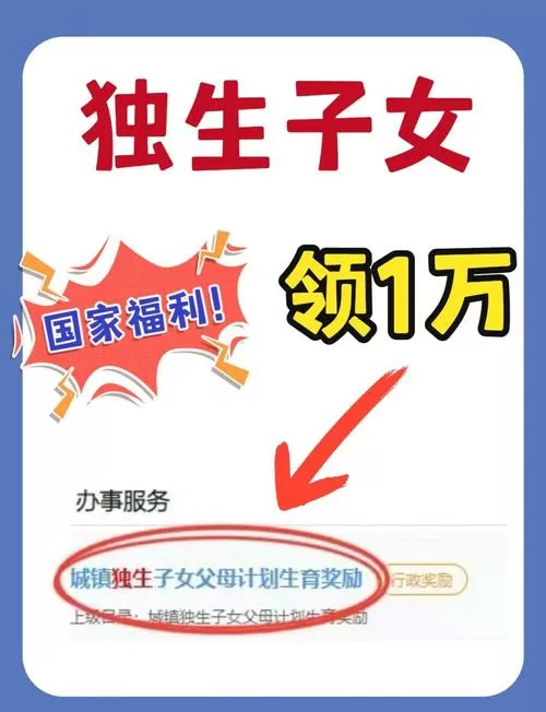独生子女补贴申请国家政务平台