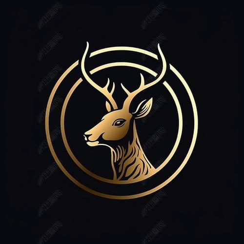 两只鹿头logo标志