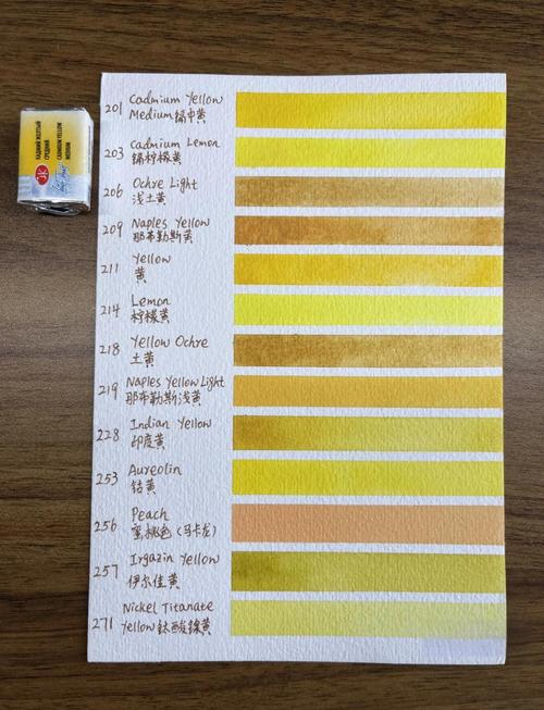 白十黄颜色对照表