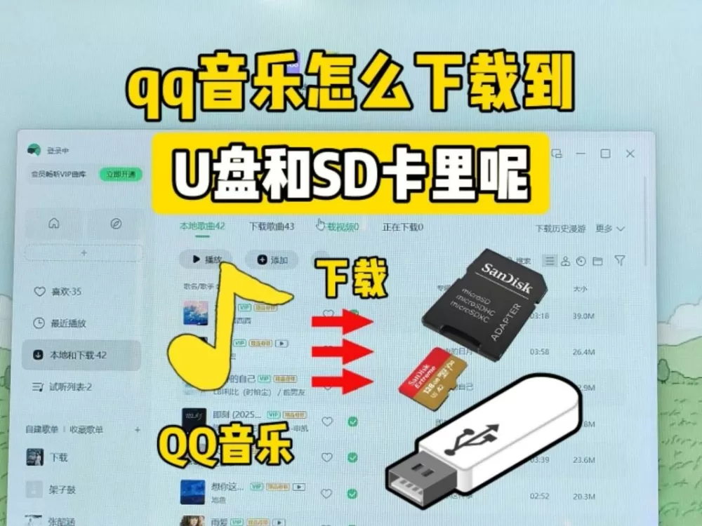 qq音乐怎么拷到u盘里