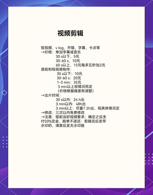 视频制作收费标准