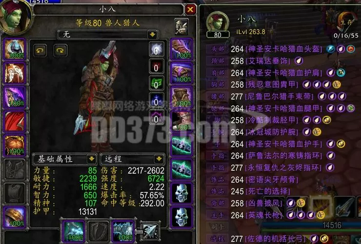 魔兽世界80级猎人顶级装备