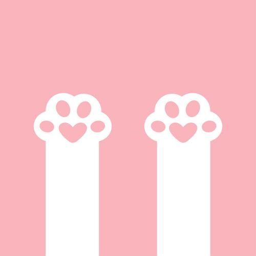 小猫爪印爱心符号