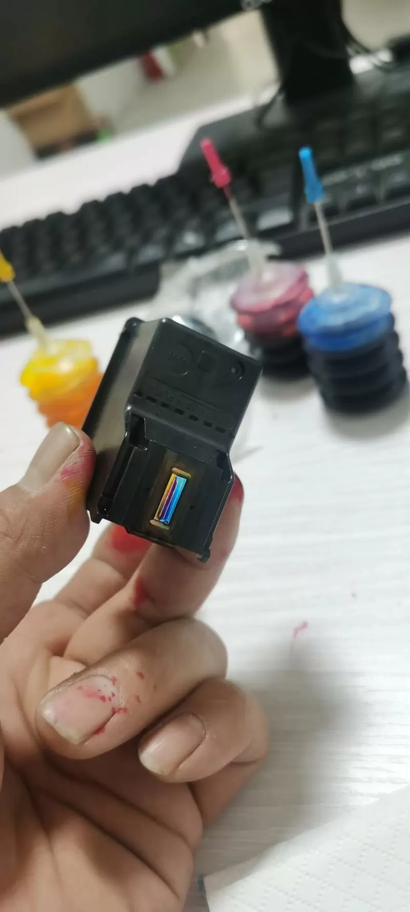 打印机加墨后复位步骤图标