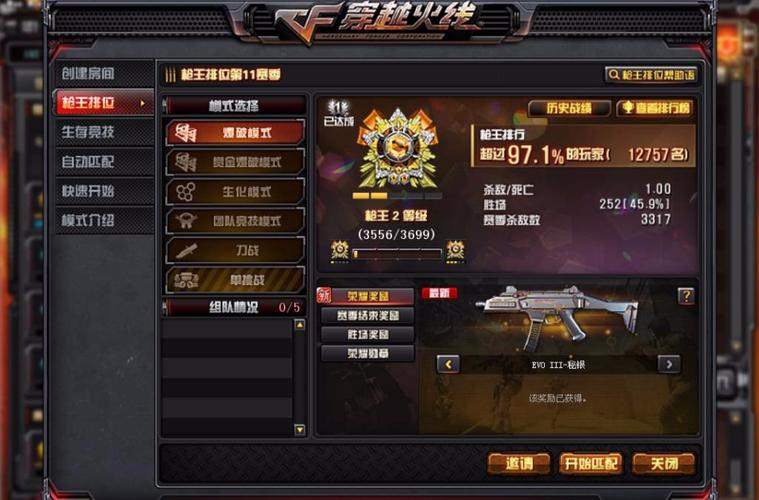 cf枪王排位双排等级限制