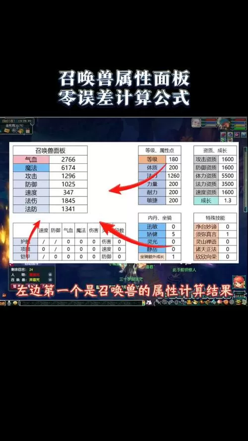 梦幻召唤兽属性计算公式