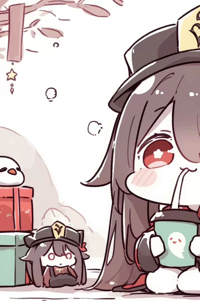原神胡桃喝茶