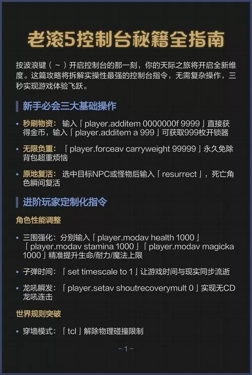 老滚5控制台代码经验