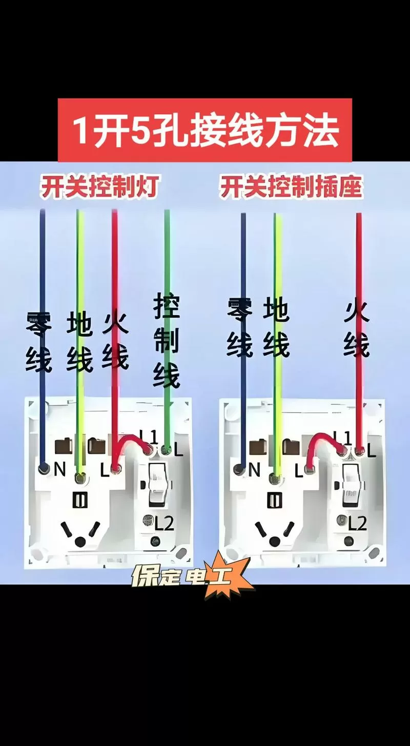 一开五孔怎么接线图解