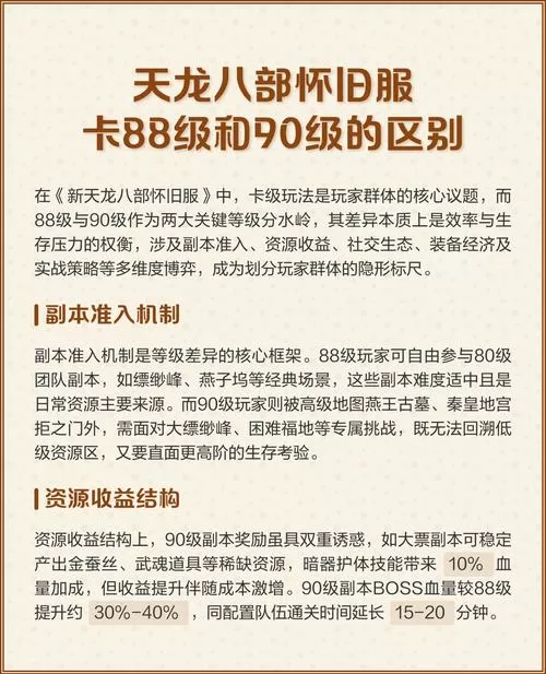 天龙八部怀旧版卡多少级最划算