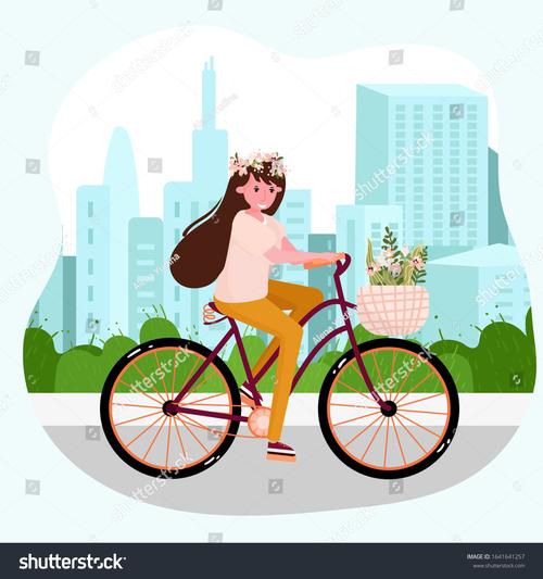 女生骑单车加速永久