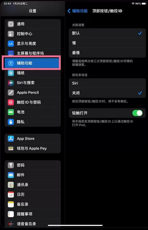 ipad底部横条怎么关闭