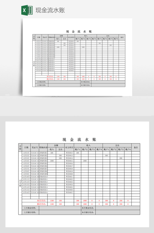 流水账记账表格下载赚红包版