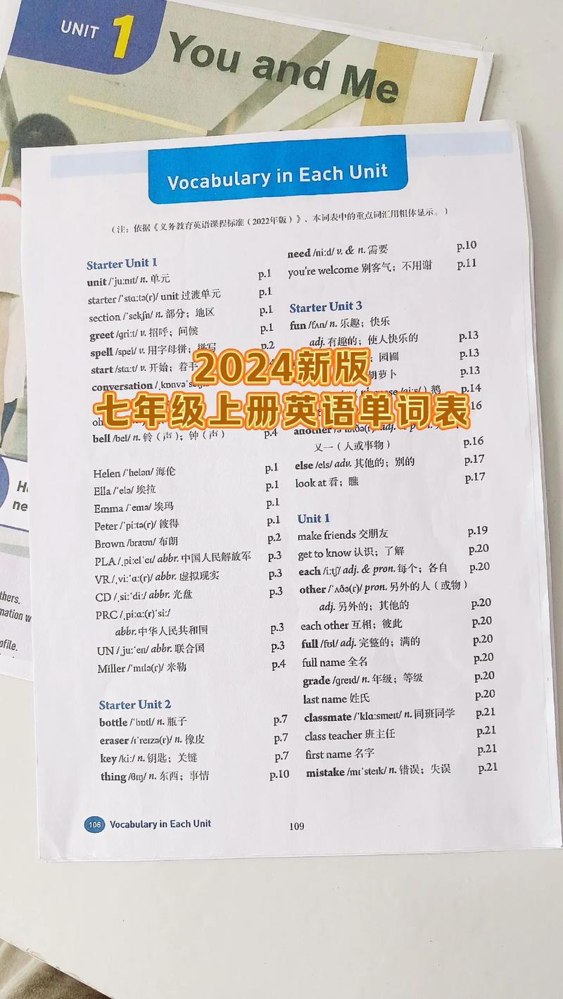 七年级英语上册单词表(完整版)赚红包版