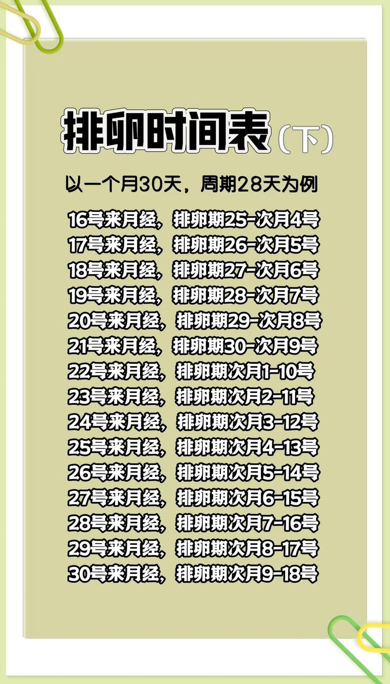 28号来月经排卵期是几号绿色版
