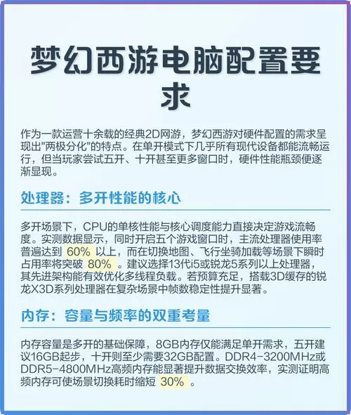 梦幻西游五开要求电脑配置