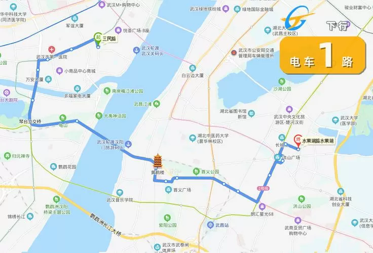 一路电车线路图