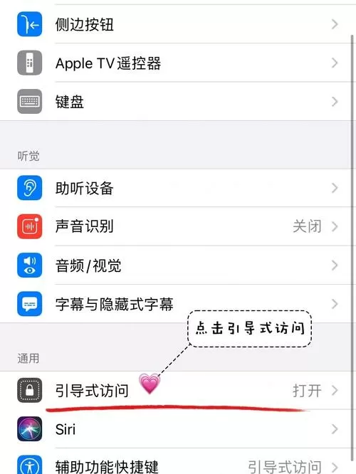 开启引导式访问的步骤