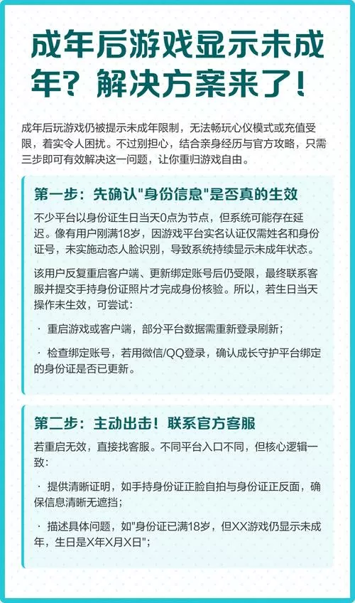 成年了为什么游戏还是显示未成年