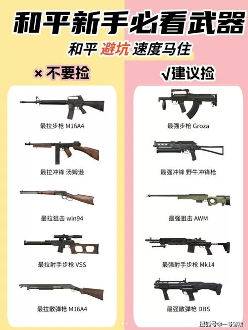 和平精英里面的枪排行