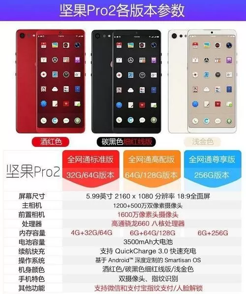 锤子坚果pro2参数配置详情