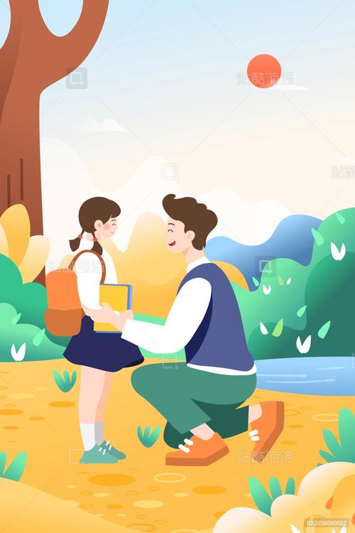 爸爸送儿子上学模