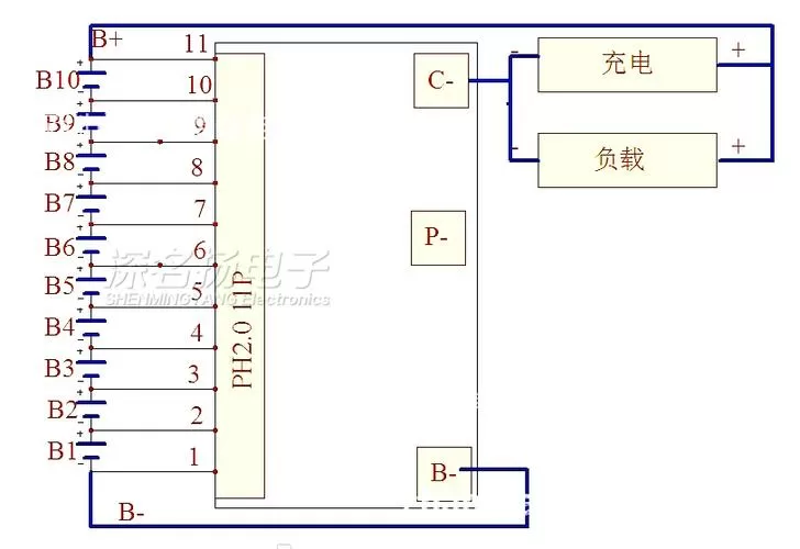 36v保护板10串接线图