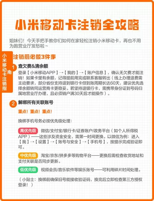小米移动注销卡流程图标