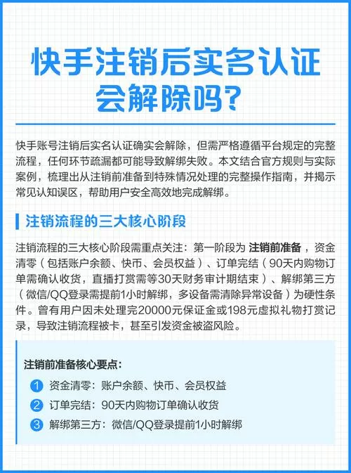 注销快手号实名认证会解除吗