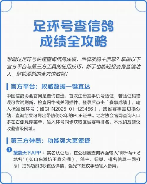 查询信鸽足环成绩网