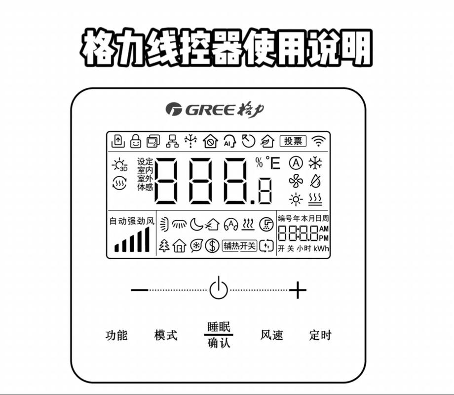 格力控制面板符号图解