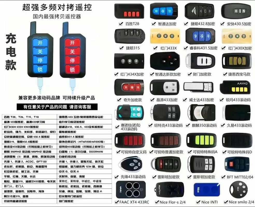 道闸遥控器4个按键功能图解