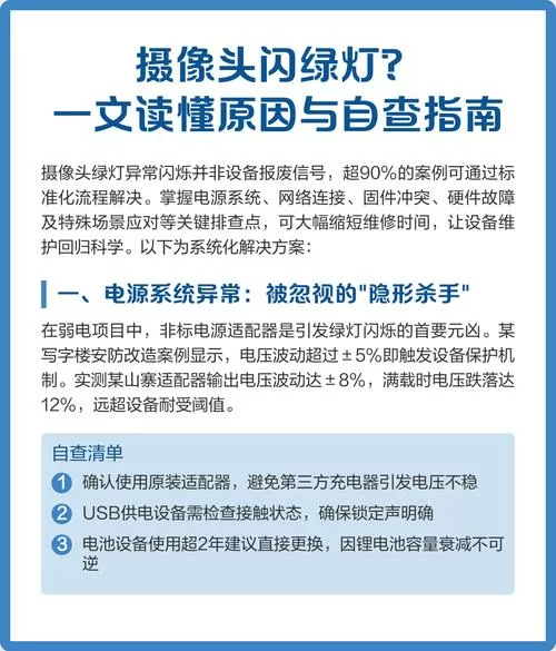 摄像头闪绿灯什么原因