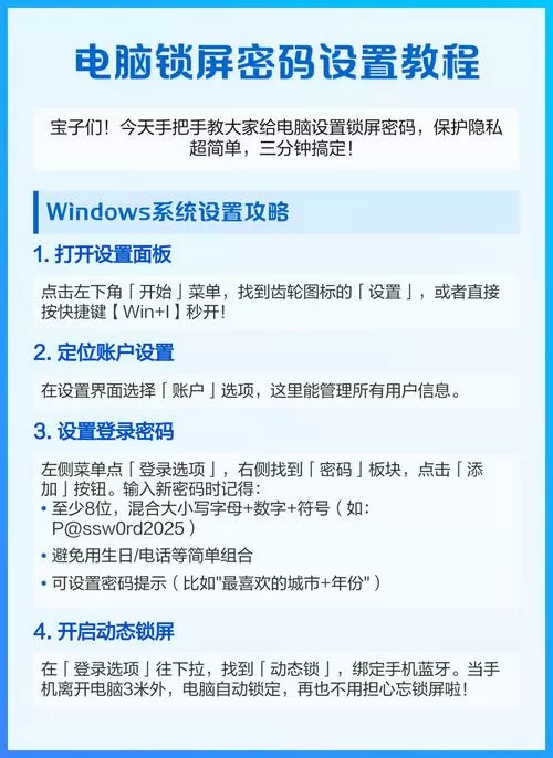 电脑锁屏密码更改步骤