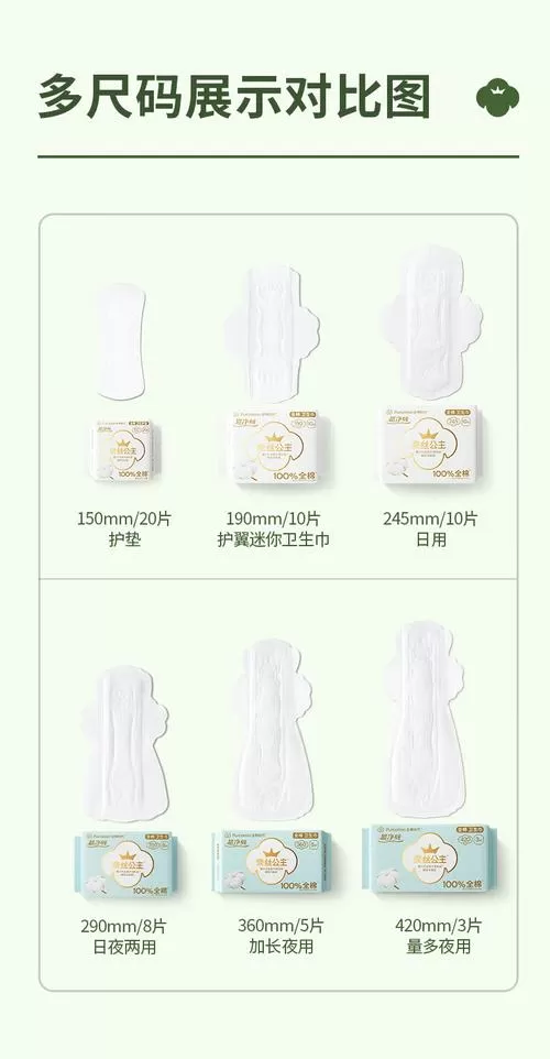 姨妈巾尺码对照表